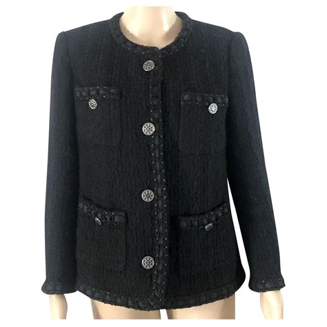 veste noire chanel vintage|La petite veste noire wool jacket Chanel Black size 40 FR in Wool .